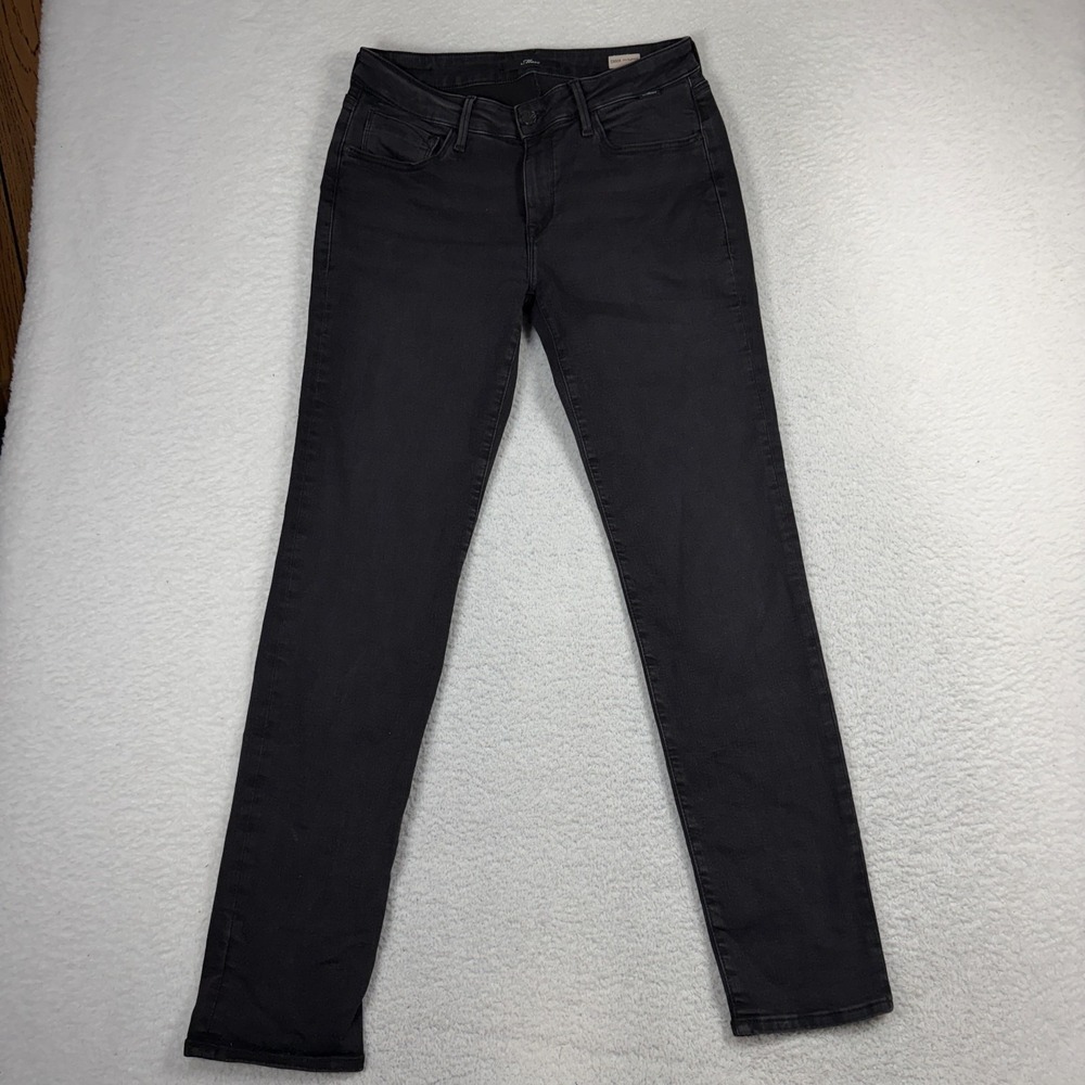 Mavi Jeans Women 29x30.5 Emma Slim Mid Rise Black Stretch Denim Boyfriend